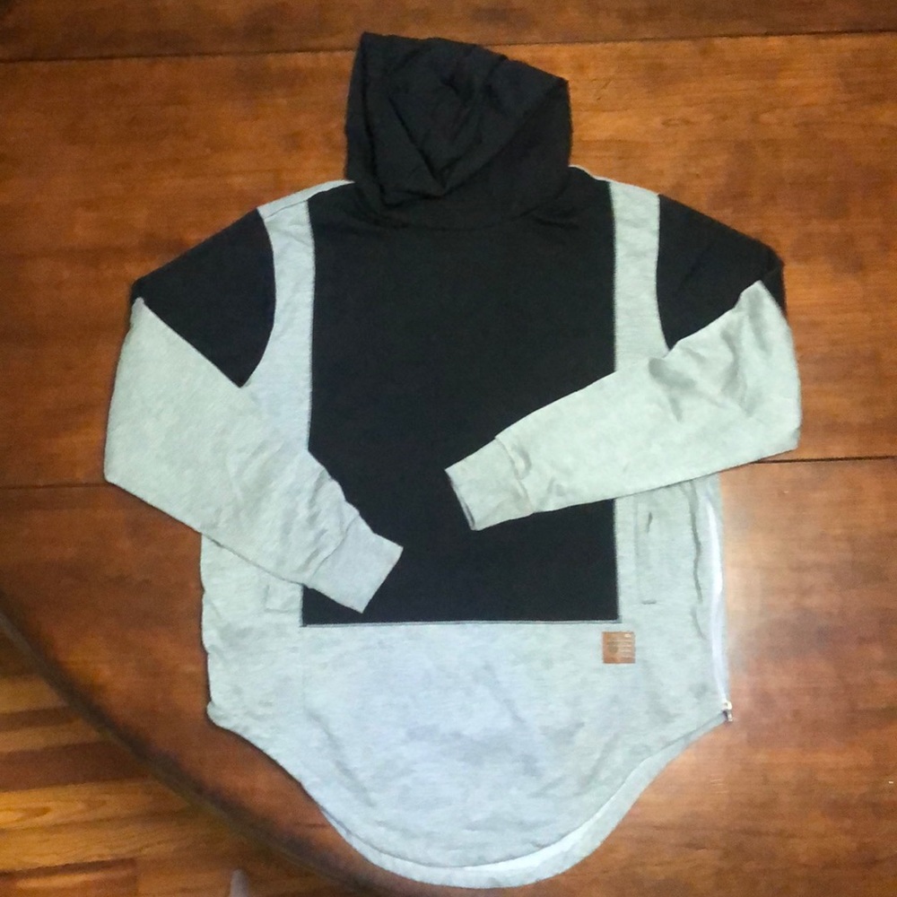 Phat Farm Gray hoodie large with side zippers and pockets